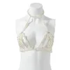 Other Stonefans Sexy Luxury Imitation Pearls Body Chain Harness for Women Summer Handmade Waist Chain Bikini Bra Underwear Jewelry 221008