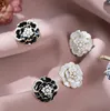 Fashion Simple Pearl Camellia Stud Orens April-Birthstones