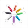 Storage Bottles Jars Key Chain Holder Aluminum Waterproof Pill Box Bottle Container Keychain Jar Storage Stash Smoking Acc Bdesybag Dhosw