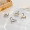 Micro-sets zircon glas en forme de coeur en forme de coeur Boucles d'oreilles pour la mode de la mode de la mode de la mode de la mode