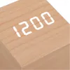 Cajas de reloj Reloj de madera LED Pantalla grande Alarma digital de madera para la decoración del hogar