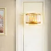 V￤gglampa nordiska enkla sconce-lampor kristall f￶r hemma inomhus sovrum vintage led bredvid metall guld svart AC90-260V