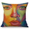 Pillow Nordic Hand-Painted Funky Woman Portrait Style Sofa Decorative Case Charming Cool Girl Cover Car Kussen 45x45