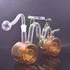 Nowy przylot szklany spalak olejowy Bong Hakah Bubbler Kształt rowerowy z podwójną matrycą Perc Perc Honex Glass Catcher z 10 mm samiec