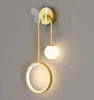 Acrylowa lampa LED Złote/Czarne lampy ścienne motyla do korytarza sypialnia salon salon Decor Decor Kreatywne światła kinkiety