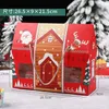 Red Handle Gift Box New Year Party Decoration for Cookie Candy Nougat Packaging Santa Claus Favor LX5169