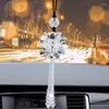 Interior Decorations Car Accessories Crystal Flower Ornaments Rearview Mirror Pendant Decoration