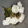 Dekorativa blommor konstgjorda siden f￤rsk halvm￥ne rose bukett br￶llop hall blommor arrangemang familj sovrum balkong tr￤dg￥rd skrivbord dekor