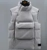 Winter vest thickened thermal cotton jacket fashion design brand sleeveless cotton jacket hem badge stand collar vest Large size--ts45102