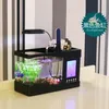 Acquari Mini acquario USB con schermo LCD e orologio con luce a LED 2201007