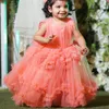Girl Dresses Formal Water Melon Tulle Ruffles Flower For Wedding Tiers Princess Gown First Communion Pageant Kids Birthday Party