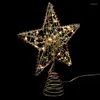 Adornos navideños Lámpara de árbol Adorno Topper Luz Hierro Artesanía Decoración navideña