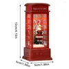 Christmas Decorations Lantern Lamp Led Light Red Telephone Booth Santa Snowman Wind For Home Holiday Scene Tabletop Decor