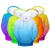 Herrtröjor 3D män kvinnliga tröjor Anpassade färgglada gradient Hooded Solid Color Boy/Girls Polluver Winter Cap CoatS