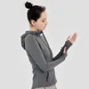 Kobiet sportowy sportowy płaszcz jogi szybki suchy swetra z kapturem fitness bieganie gimnastyczne trening gimnazjowy Tops Girl Elastic Jogging Jackets241322