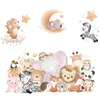 Stickers Muraux Animaux De Bande Dessinée Fête Sticker Mural pour Enfants chambre Maternelle Décor Amovible Stickers Décoration De La Maison Art Peintures Murales Fonds D'écran DIY 221008