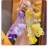 toon Rabbit Liquid Oil Floating chain Quicksand Acrylic Girl Creative Tulip Car Chain Dreamy Bag Pendant Gift KeyRing 1008