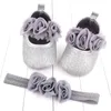 First Walkers 2022 Bowknot equins Baby Girls Shoes Infant Born Princess Hairband Girl Girl Party