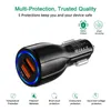 Bilsvamp 12v-24v Universal Charger Dual USB Mobiltelefon Fast Charging Cigarettändare Adapter Bluetooth Headsets tilltalande