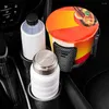 Drink Holder 2 In 1 Car Cup Expander Adjustable Carbon Fiber Organizer 360 Degrees Rotating Snacks Drinks Bottles Rack