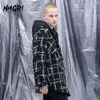 Męski futra sztuczna futro Zakryty w kratę płaszcz męski zimowa kurtka wełniana koszula z długim rękawem Koszulka Vintage Slit Lose Lose Casual Streetwear Men Ubranie T221007