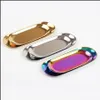 Other Kitchen Dining Bar Chic Metal Dessert Tray Plate Kitchen Tool Storage Colored Stainless Steel Oval Towel Dinner Pl Bdesports Dh5I9