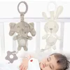 Wandelpartijen F19F Cartoon Animal Shake Bell hanger pluche olifant schattige rammelaar Windchime voor geboren babygrijp Training