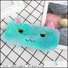 Pencil Cases Laser Color Kitten Plush Pencil Case Student Stationery Bag Drop Delivery 2021 Office School Business Industrial Supplie Dhbe1