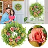 Dekorativa blommor Alla hjärtans dag Garland Fake Pink Roses Cane Silk Flower Green Leafs Wedding Decoration