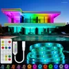 Bandes LED Strip Light 2835 10M 5M Bluetooth Lumières de salle RVB LED Ruban Diode Ruban Flexible Décoration DC12V Adaptateur Set