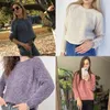 Damesbreien T Tees Wixra dikke trui vrouwen gebreide geribbelde pullover lange mouw casual o nek jumpers chenille kleding herfst winter 221007