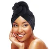 Große geknotete Turban-Mütze, Kopfwickel, afrikanischer Twist-Kopfwickel, dehnbar, muslimische Damen-Haar-Accessoires, Indien-Hut, Chemo-Mütze