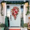 Decorative Flowers Wreaths Christmas Wreath Candy Cane Artificial Wreath Window Door Hanging Garlands Rattan Home Christmas Decoration 2023 T221007