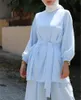 Ethnic Clothing Eid Mubarek Two pieces Muslim Sets Abaya Turkey Hijab Dress Caftan Kaftans Islam Abayas For Women Musulman Ensembles 221007
