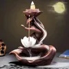 Doftlampor keramiska backflow rökelse brännare zen bergamot kreativa hem agarwood plug -tillbehör ornament