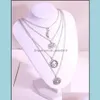 H￤nge halsband mtilayer halsband kvinnor lyxiga smycken tillbeh￶r pl￤terade sier kedja choker halsband h￤ngen bohemia circar moo dhbwy