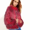 Abrigo de mujer regalo de acción de gracias Invierno Faux Fox Fur Imitación chaqueta de plumas de pavo real Al aire libre Casual moda ocio calle manga larga abrigos multicolor TAMAÑO S-3XL