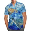 Camisas casuais masculinas mostram o verão em 3d, impressão de verão respirável na praia havaiana camisa de manga curta de rua social de grandes dimensões masculinas