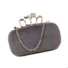 Clutch Bags Purse Skull Ring Hand Bag Chain Bar Hairy Bag Hard Shell Box Banquet Dinner Bag Women's handBag 220920310j