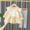 Roupas para bebês, crianças, vestidos para meninas, moda de inverno, doce, fofa, de pelúcia, quente, saia preta evasê com roupas para crianças, misturas de linho