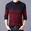 Mens truien trui winter herfst ronde nek longsleeveved gewoon stretch pullover zaailingen geschikt voor modieuze mannen groot 221008