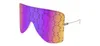 Sommer-Sonnenbrille für Männer und Frauen im Anti-Ultraviolett-Stil 1245S 004 Gold Silber Graue Linse Übergroße Retro-Plattenschild-Vollrahmen-Modebrille Zufällige Box