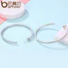 Hoop Huggie Collection Silver Color Luminous Clear CZ Circle Earrings for Women Fashion Jewelry Gift Yie115 2210088498833