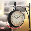 Wall Clocks Classic Two Faced Clock Decor 360 Degree Rotate Wrought Iron Bracket Outside Ing Outdoor Decorative Art