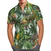 Camisas casuais masculinas mostram o verão em 3d, impressão de verão respirável na praia havaiana camisa de manga curta de rua social de grandes dimensões masculinas