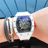 Luxury Mechanical Watch 2022 Richa Milles White Ceramic Automatic Hollowed Out Luminous Tape Personlig vattentät schweizisk rörelse 1Tuo L7EF X017