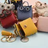 Trendy Coin Purse chain Tassel PU Leather Owl Animal Buckle Car Pendant Bag Gift Key Ring Accessories 1008