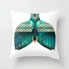 Kuddefodral Floral mönster Kudde Blue Green Geometric Butterfly Cushion Cover Home Soffa Bedroom Decor 60x60cm45x45cm