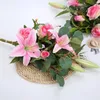 Fleurs décoratives Lys Artificiel Rose Mixte Simulation Bouquet De Soie Mariage Pographie Arrangement De Fleurs Maison Salon Jardin Décor