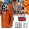 Wristband Kickstand Cases for iPhone 13 12 11 Pro Max XS XR 6 7 8 Plus Case Wallet Leather Case مع جيب البطاقة